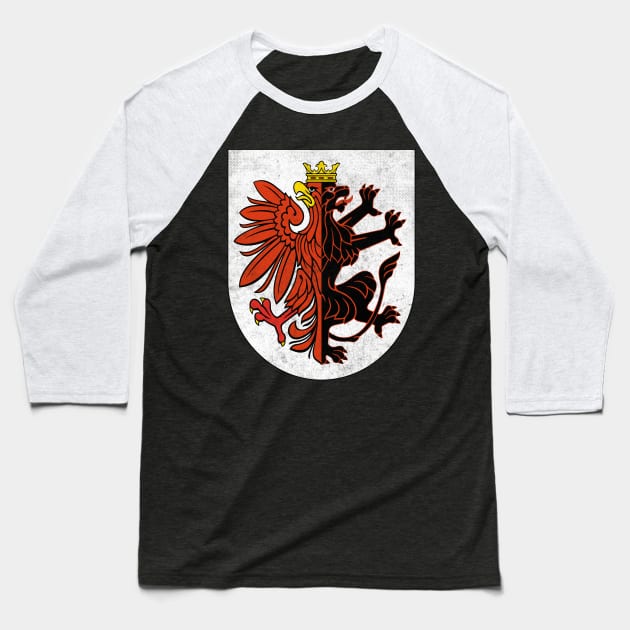 Kuyavian-Pomeranian Voivodeship / Poland Vintage Look Design Baseball T-Shirt by DankFutura